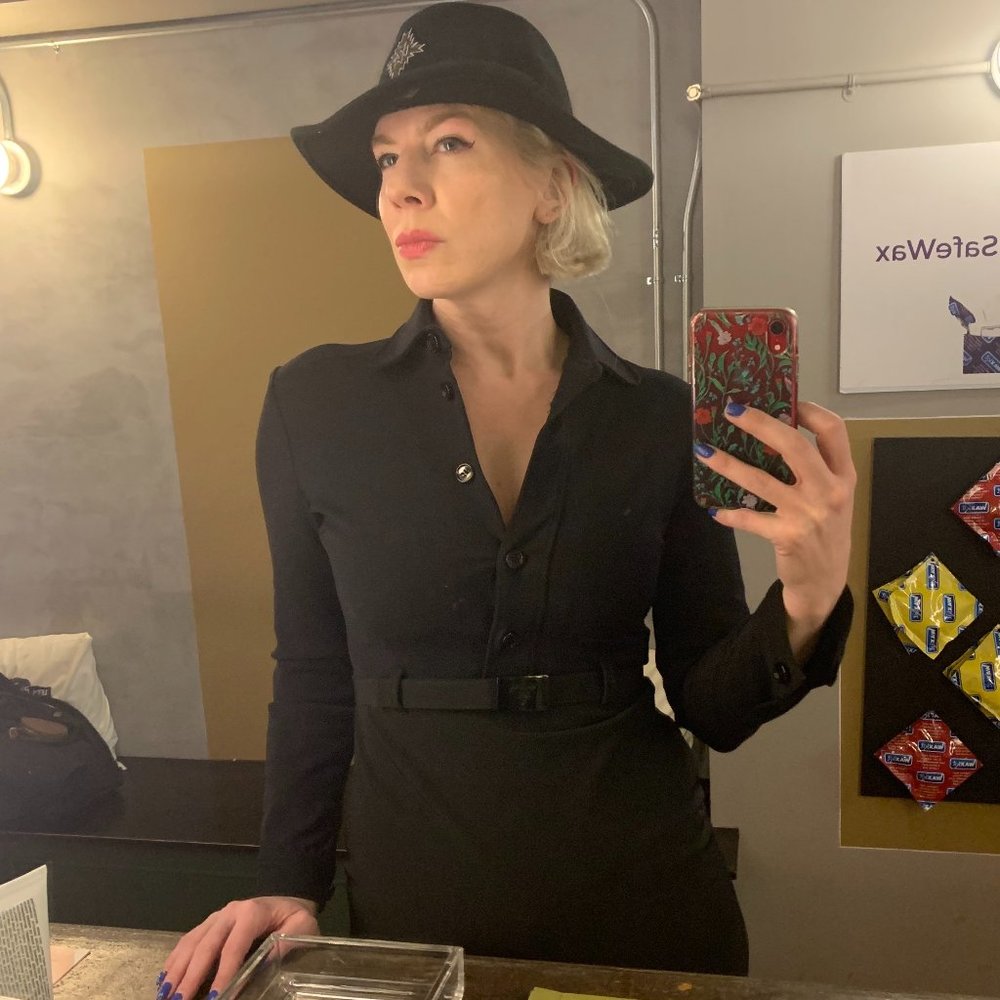 Prada Belted Dark Blue Dress